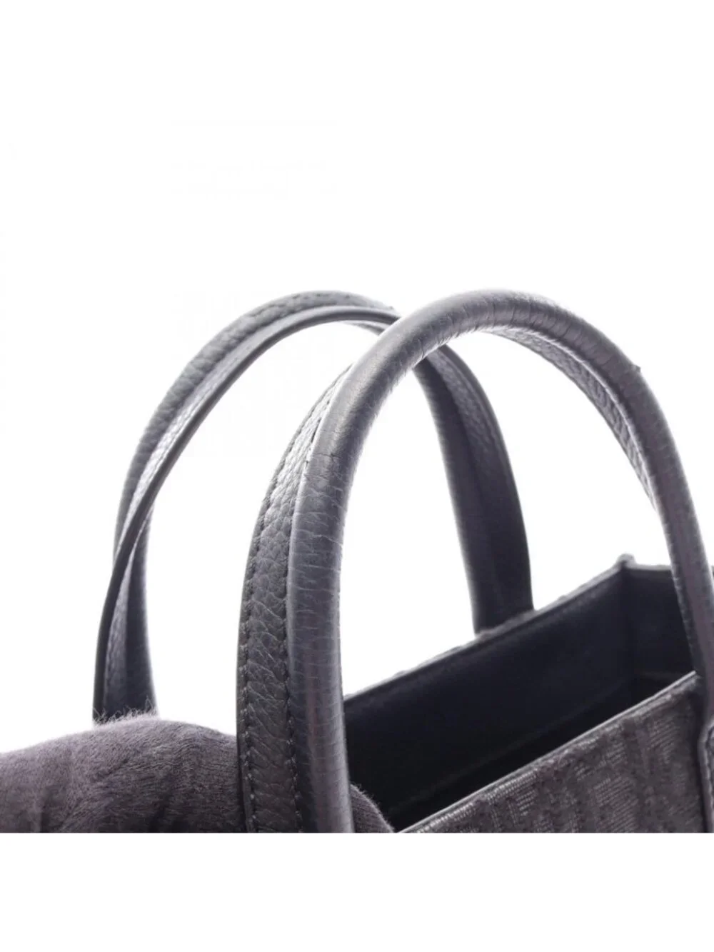 Dior Handbag Safari North South Oblique 2-Way Black Canvas Leather Tote